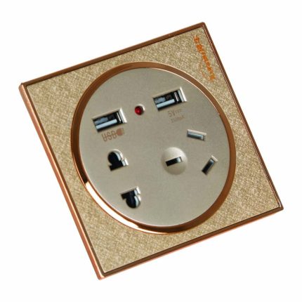 پریز برق و USB / طلایی
